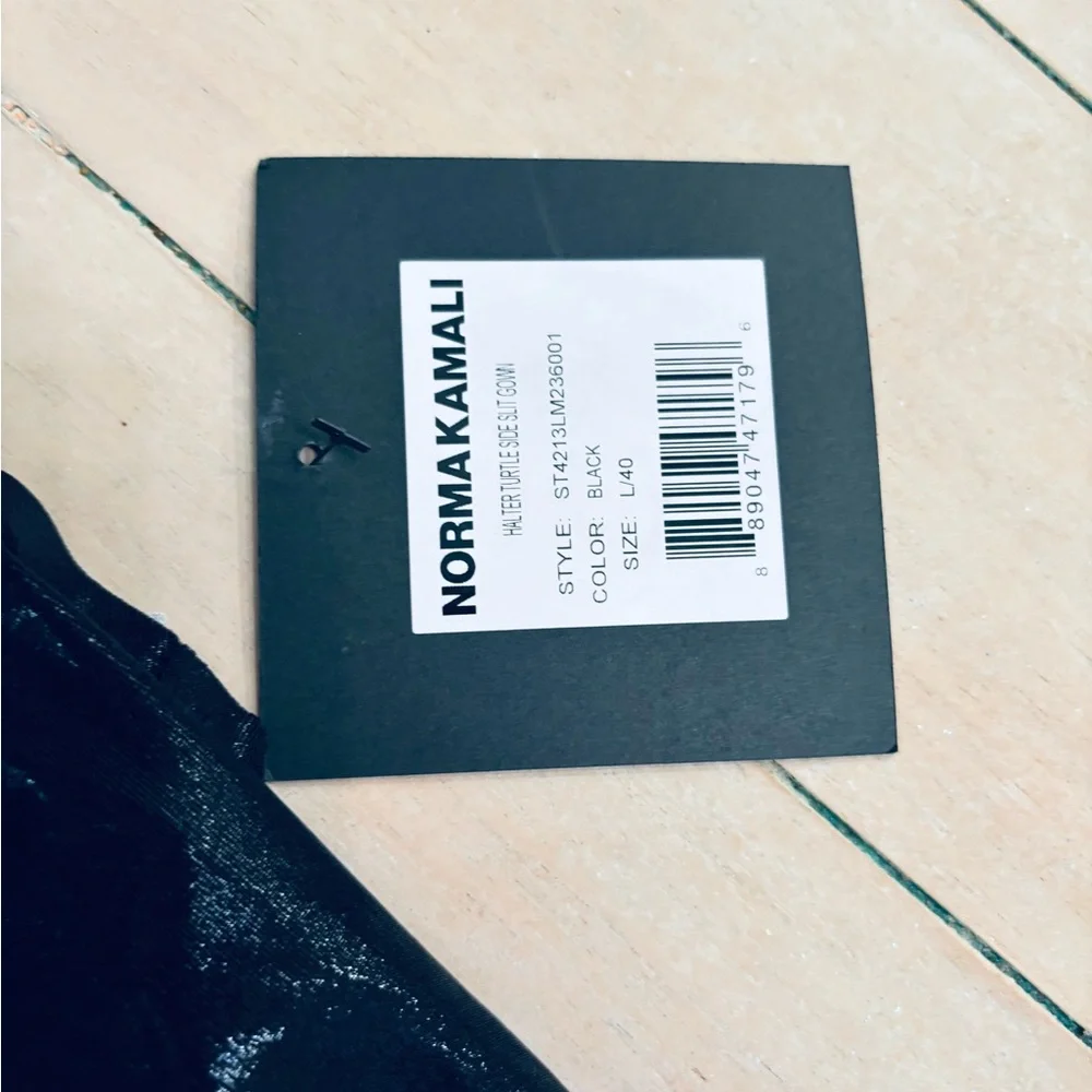 Norma Kamali halter turtle side slit dress - Picture 7 of 10